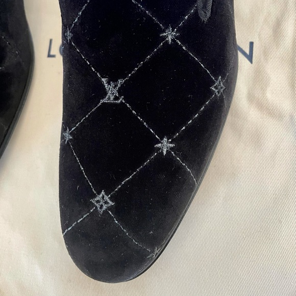 Louis Vuitton Auteuil Slipper black monogram print velvet